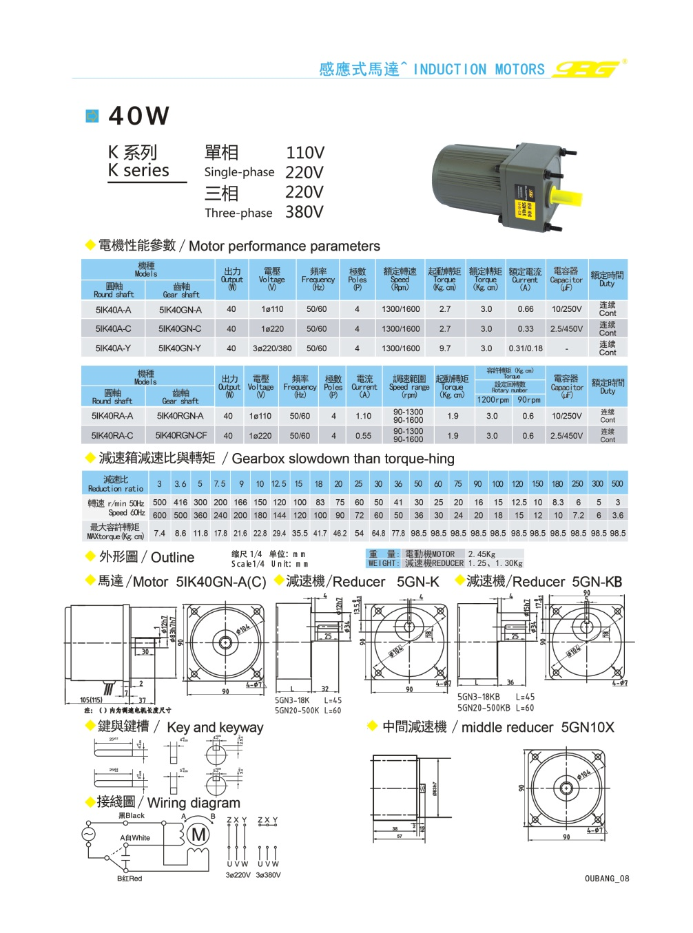 40W感應(yīng)/調(diào)速馬達(dá)(圖1)